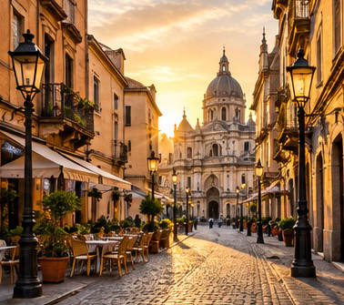 Scenic travel photograph: historic city